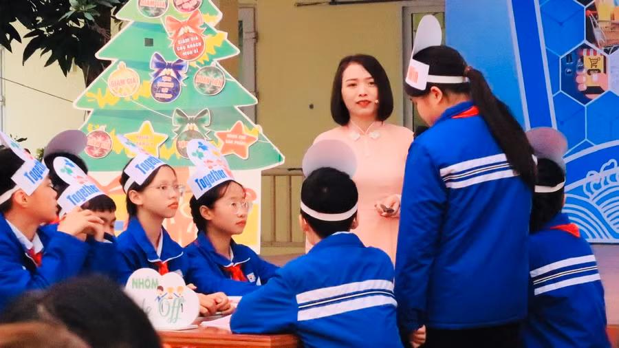 Giờ học tích cực và hào hứng với các phương án kinh doanh được học sinh đưa ra thảo luận.