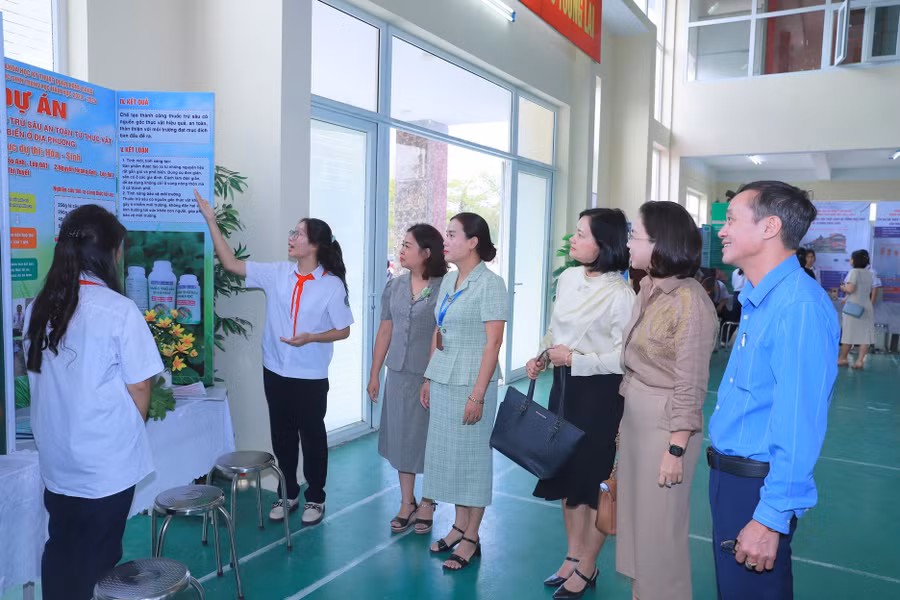 Lãnh đạo quận Hồng Bàng thăm quan các gian dự án.