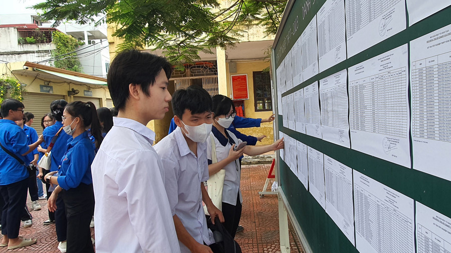 Thí sinh đến làm thủ tục dự thi tại Điểm thi Trường THPT Trần Nguyên Hãn. Thí sinh đến làm thủ tục dự thi tại Điểm thi Trường THPT Trần Nguyên Hãn.