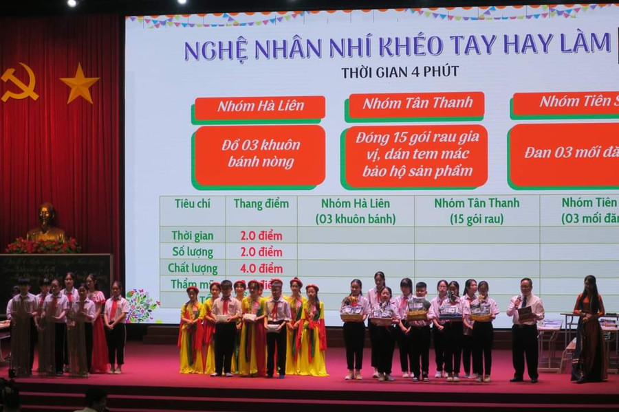 Tiết báo cáo dự án của học sinh lớp 6 đến từ 3 trường THCS của huyện An Dương: Đại Bản, Bắc Sơn, Hồng Thái