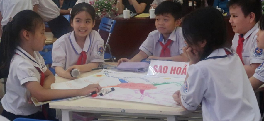 Tiết dạy giúp học sinh lớp 4 của nhà trường khái quát toàn bộ kiến thức Khoa học về chủ đề ánh sáng thông qua sơ đồ tư duy. Tiết dạy giúp học sinh lớp 4 của nhà trường khái quát toàn bộ kiến thức Khoa học về chủ đề ánh sáng thông qua sơ đồ tư duy.