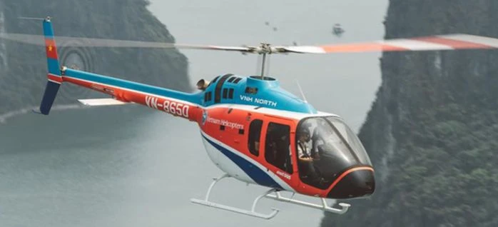 Máy bay trực thăng Bell 505 Jet Ranger X thuộc Công ty Trực thăng Miền Bắc, Tổng Công ty Trực thăng Việt Nam, Binh đoàn 18. (Ảnh: Báo Quân đội Nhân dân)