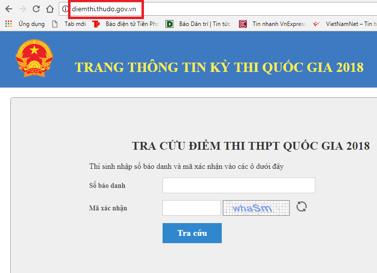 Hà Nội hướng dẫn tra cứu điểm thi THPT quốc gia 2018