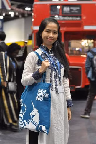 Tường Vy tại buổi họp mặt đầu khóa của Chevening, London 2017. Ảnh: Nguyễn Xuân Mẫn