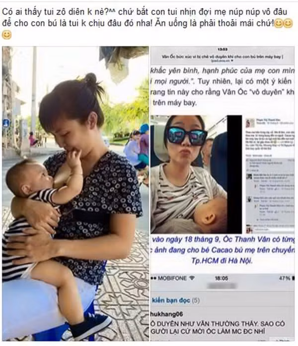 khoe ảnh cho con bú nơi công cộng