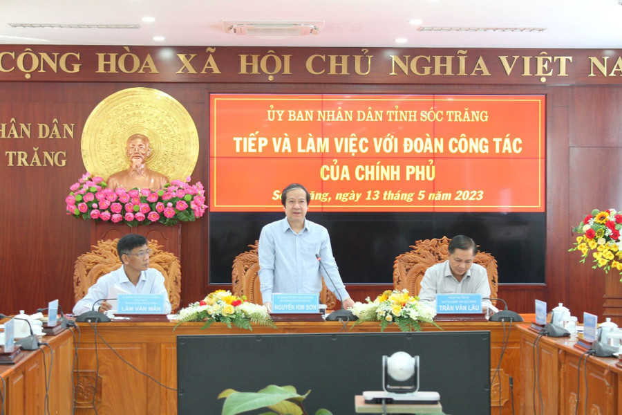 Bộ trưởng Nguyễn Kim Sơn phát biểu tại buổi làm việc với tỉnh Sóc Trăng. Bộ trưởng Nguyễn Kim Sơn phát biểu tại buổi làm việc với tỉnh Sóc Trăng.