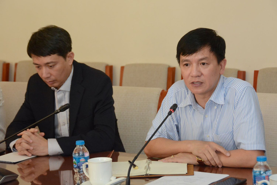 Phó Cục trưởng Cục Quản lý chất lượng Phạm Quốc Khánh phát biểu tại buổi làm việc.