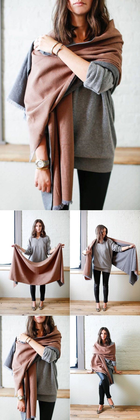 Đủ kiểu style quàng khăn đơn giản chỉ trong 1 phút - Ảnh 15 Du kieu style quang khan don gian chi trong 1 phut - Anh 15