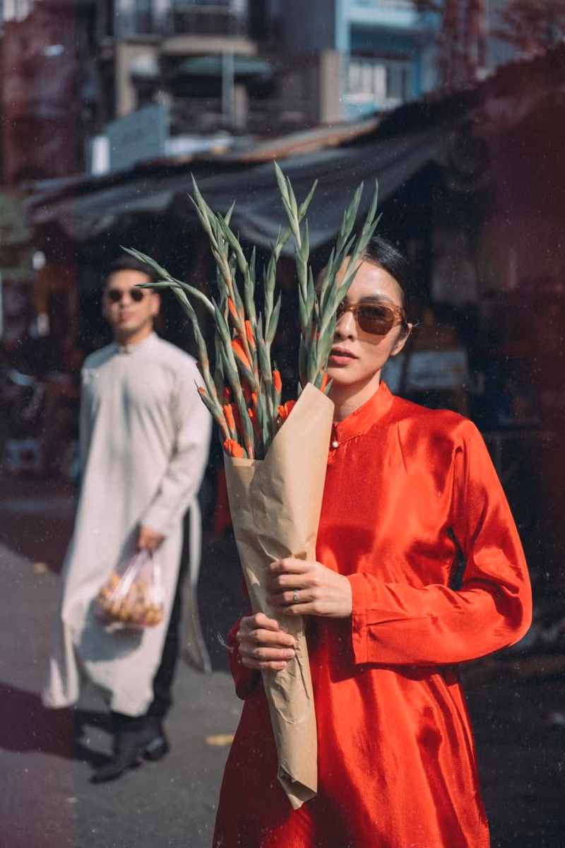 Dàn sao Việt khoe nhan sắc rực rỡ trong tà áo dài đón Xuân ảnh 9