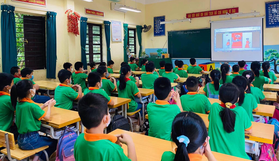 Học sinh Trường Tiểu học Hội Hợp B (Vĩnh Phúc). Ảnh: NTCC Học sinh Trường Tiểu học Hội Hợp B (Vĩnh Phúc). Ảnh: NTCC
