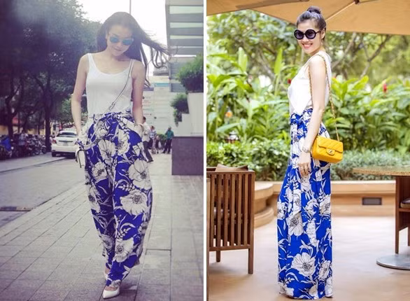 Mỹ nhân Việt hâm nóng mốt quần họa tiết khoe chân thon
