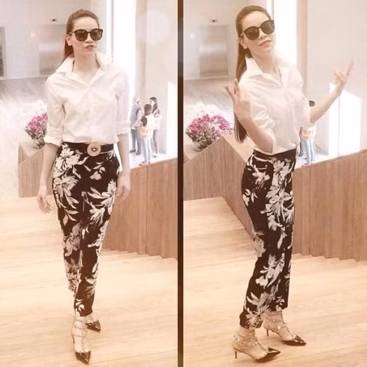 Mỹ nhân Việt hâm nóng mốt quần họa tiết khoe chân thon