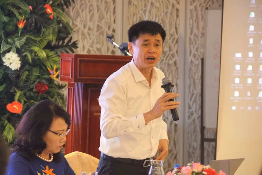 PGS.TS Nguyễn Bá Minh, Vụ trưởng Vụ GDMN - Bộ GD&ĐT chia sẻ tại hội thảo
