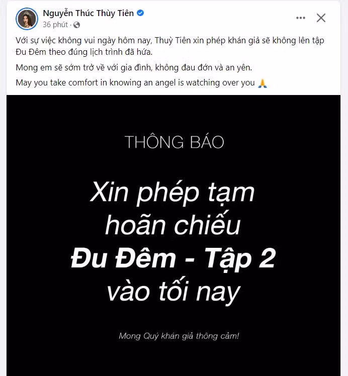 Hoa hậu Nguyễn Thúc Thùy Tiên mong bé sẽ không còn phải chịu đau đớn và an yên.