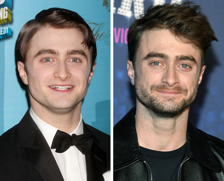 Diễn viên Daniel Radcliffe năm 2011 và 2022. Diễn viên Daniel Radcliffe năm 2011 và 2022.