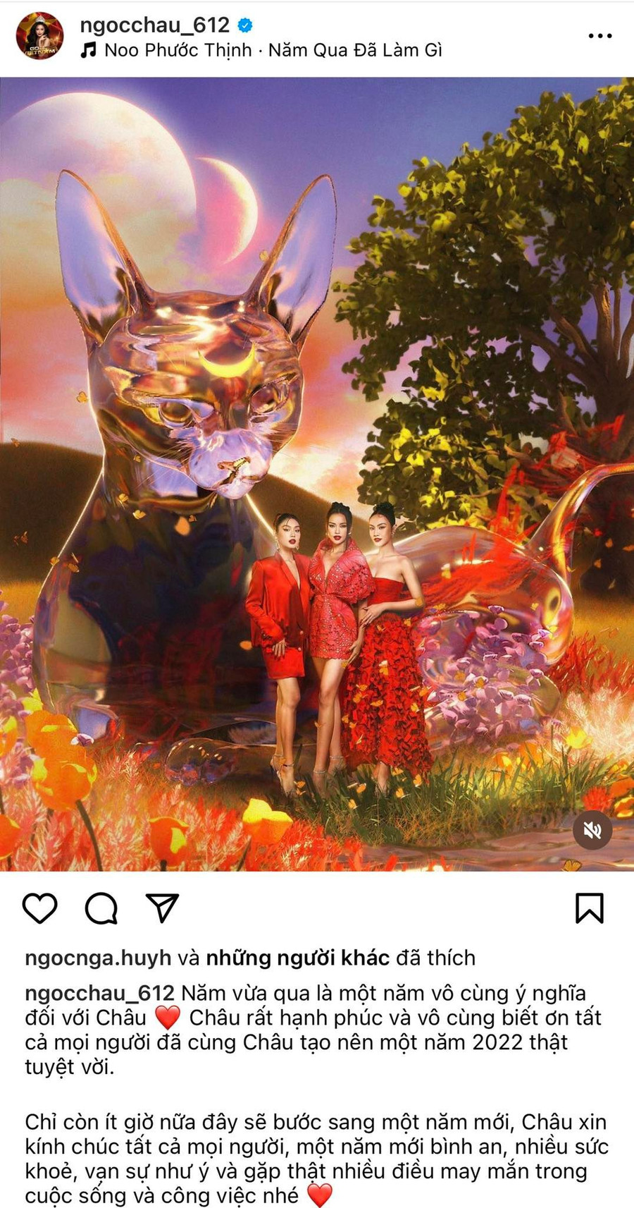 Nhân dịp Tết đến, xuân về, Hoa hậu Hoàn vũ Việt Nam - Ngọc Châu gửi lời chúc tất cả mọi người có một năm mới thật là bình an, có nhiều sức khoẻ, công việc thuận lợi và làm ăn phát tài. Nhân dịp Tết đến, xuân về, Hoa hậu Hoàn vũ Việt Nam - Ngọc Châu gửi lời chúc tất cả mọi người có một năm mới thật là bình an, có nhiều sức khoẻ, công việc thuận lợi và làm ăn phát tài.