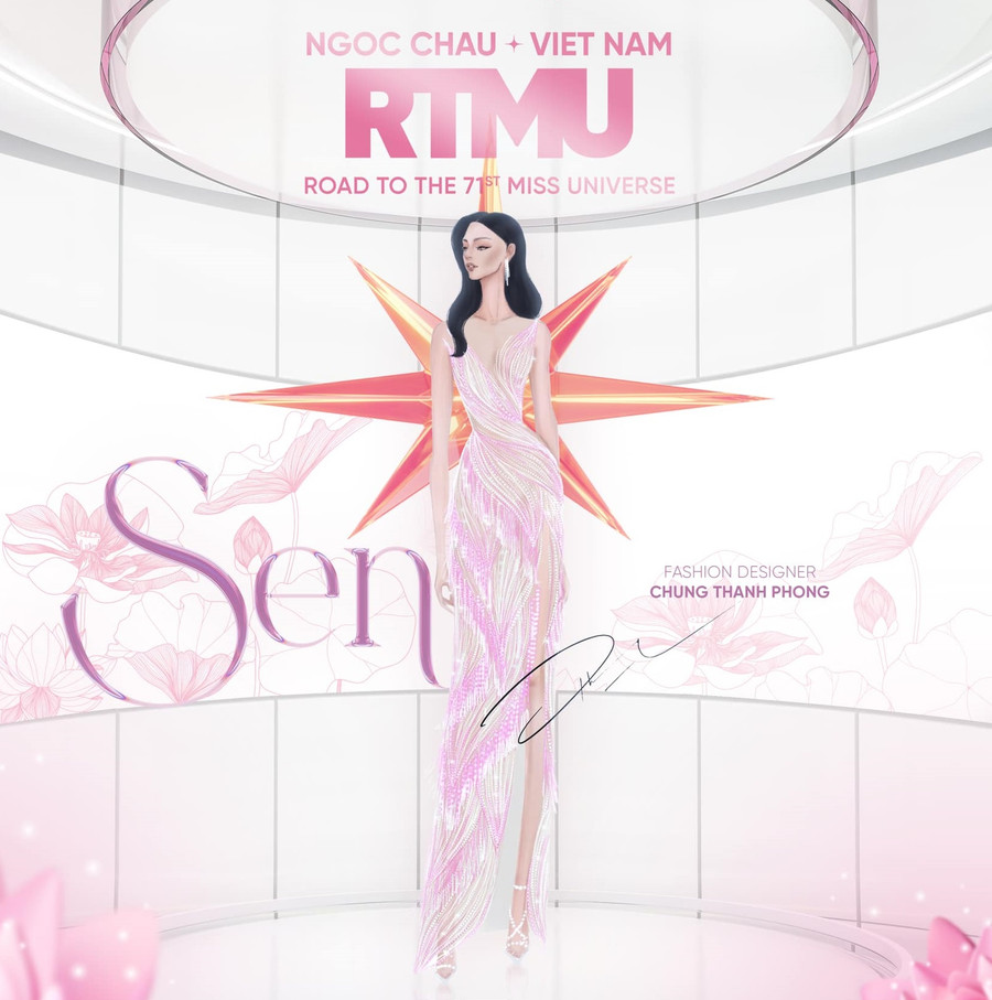 Mẫu váy dạ hội đầu tiên có tên gọi là “Sen”. Mẫu váy dạ hội đầu tiên có tên gọi là “Sen”.