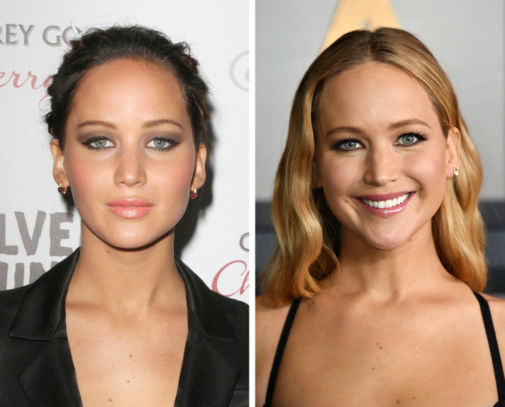 Diễn viên Jennifer Lawrence năm 2012 và 2022. Diễn viên Jennifer Lawrence năm 2012 và 2022.