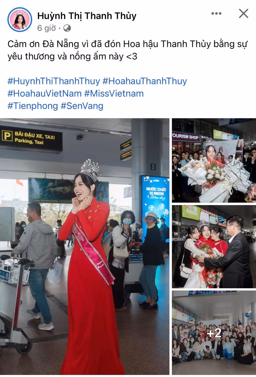 Sau hơn 1 tháng đăng quang tại Hoa hậu Việt Nam 2022, Thanh Thủy đã về Đà Nẵng trong vòng tay yêu thương của gia đình và đông đảo người hâm mộ để chuẩn bị chào đón mùa Xuân mới.