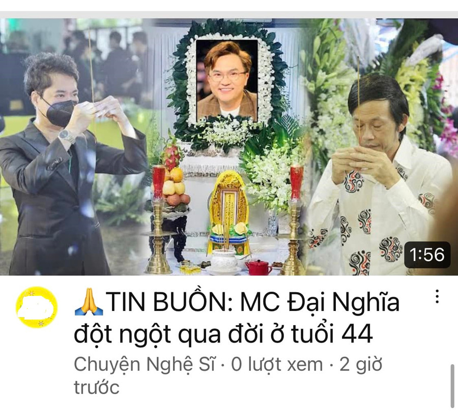 MC Đại Nghĩa bức xúc khi bị cắt ghép hình ảnh cho rằng mình đã qua đời.