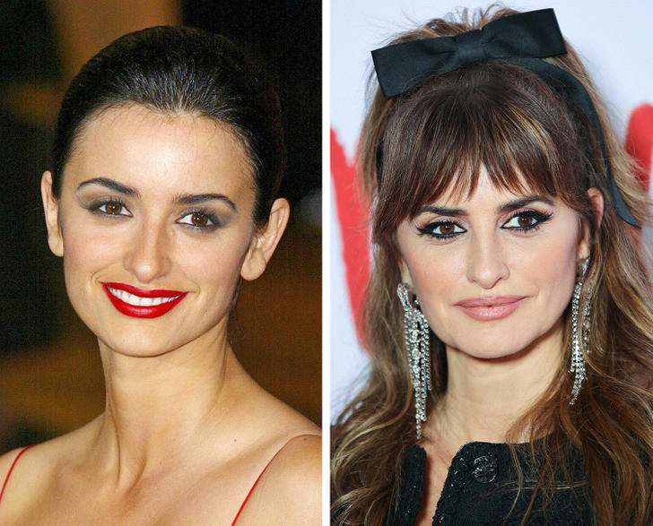 Diễn viên Penelope Cruz năm 2004 và 2022. Diễn viên Penelope Cruz năm 2004 và 2022.