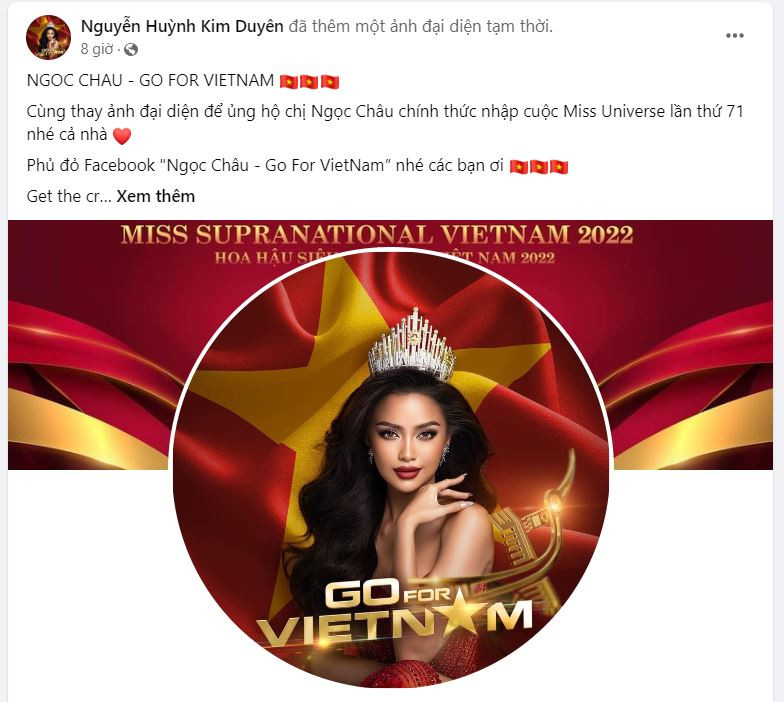 Á hậu Kim Duyên thay ảnh đại diện nhằm gửi gắm tình yêu thương cũng như cổ vũ tinh thần tới Ngọc Châu. Á hậu Kim Duyên thay ảnh đại diện nhằm gửi gắm tình yêu thương cũng như cổ vũ tinh thần tới Ngọc Châu.