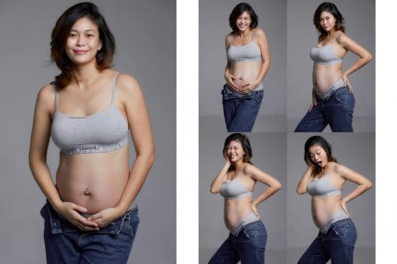 Á hậu Mâu Thủy chia sẻ bộ ảnh bầu siêu cưng.