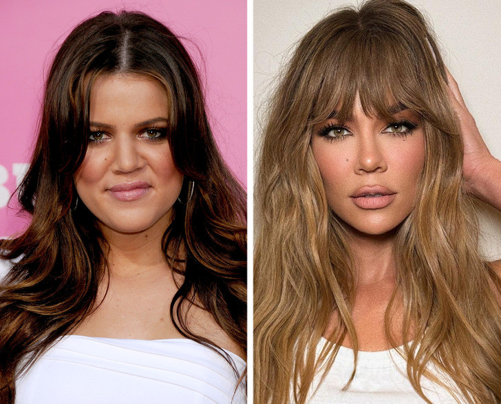 Người mẫu Khloé Kardashian năm 2008 và 2022. Người mẫu Khloé Kardashian năm 2008 và 2022.