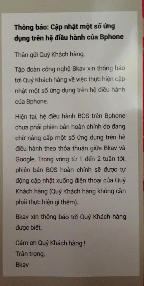 Bphone chưa hoàn thiện phần mềm, giao hàng nhỏ giọt