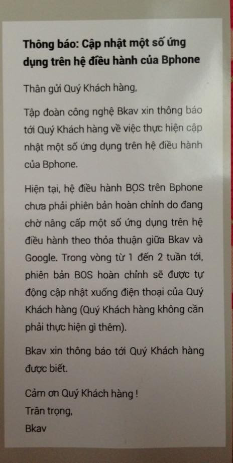 Bphone chưa hoàn thiện phần mềm, giao hàng nhỏ giọt