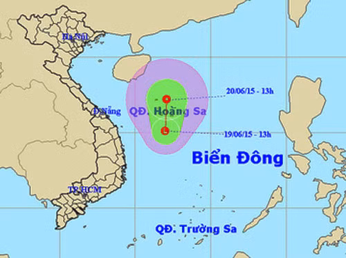 Xuất hiện áp thấp trên biển Đông