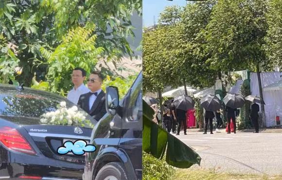 Đặc biệt, chú rể Shark Bình đã dùng xe sang Maybach để mang sính lễ qua nhà Phương Oanh xin dâu.