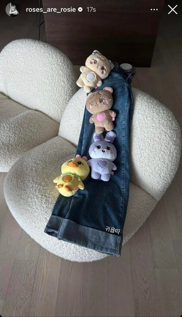 Cận cảnh những chú gấu nhồi bông trên quần của Rosé.