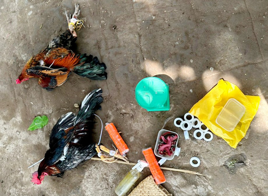 Tang vật lực lượng Công an phát hiện thu giữ tại hiện trường (ảnh: Tiến Tầm) Tang vật lực lượng Công an phát hiện thu giữ tại hiện trường (ảnh: Tiến Tầm)