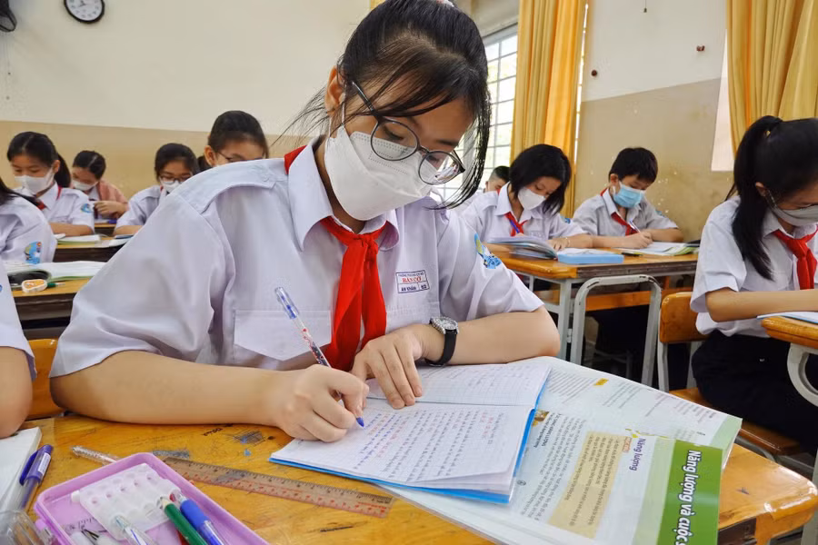 Học sinh lớp 6/2 Trường THCS Bàn Cờ (Quận 3, TPHCM). Ảnh: INT