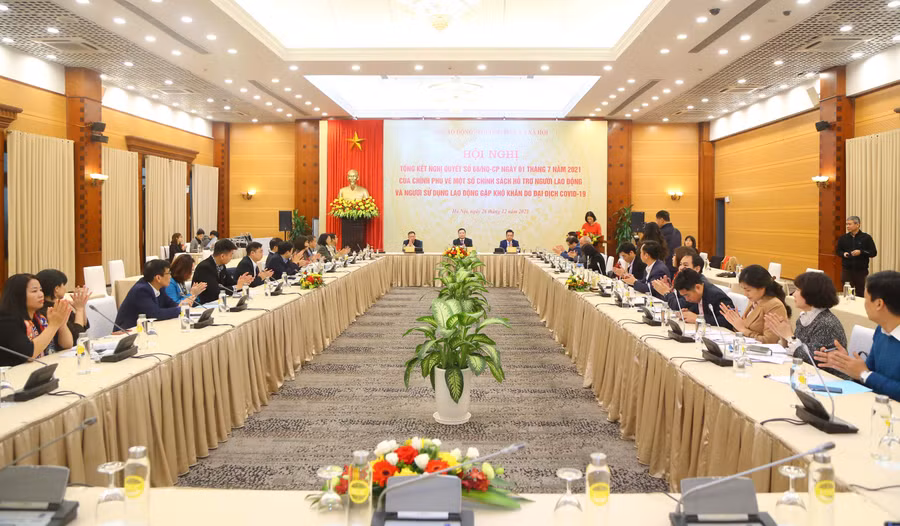 Quang cảnh Hội nghị tổng kết Nghị quyết số 68 của Chính phủ. 