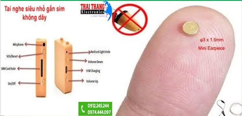 Tai nghe không dây siêu nhỏ gắn sim không dây.