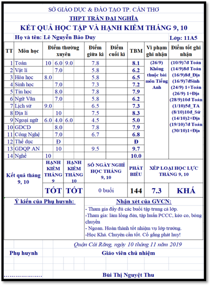 Mẫu phiếu báo kết quả học tập và hạnh kiểm theo tháng được cô Bùi Thị Nguyệt Thu chia sẻ. Mẫu phiếu báo kết quả học tập và hạnh kiểm theo tháng được cô Bùi Thị Nguyệt Thu chia sẻ.
