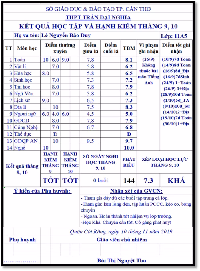 Mẫu phiếu báo kết quả học tập và hạnh kiểm theo tháng được cô Bùi Thị Nguyệt Thu chia sẻ. Mẫu phiếu báo kết quả học tập và hạnh kiểm theo tháng được cô Bùi Thị Nguyệt Thu chia sẻ.