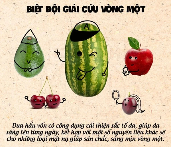Mặt nạ “nâng cấp” vòng 1 làm từ quả dưa hấu