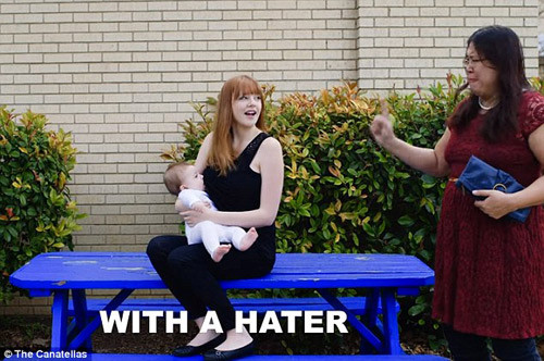 Mẹ trẻ xinh đẹp kéo áo cho con bú mọi nơi gây “sốt” ảnh 6 video me tre xinh dep keo ao cho con bu moi noi gay “sot” - 6