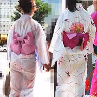 Kimono từ vải xuyên thấu của giới trẻ Nhật Bản.
