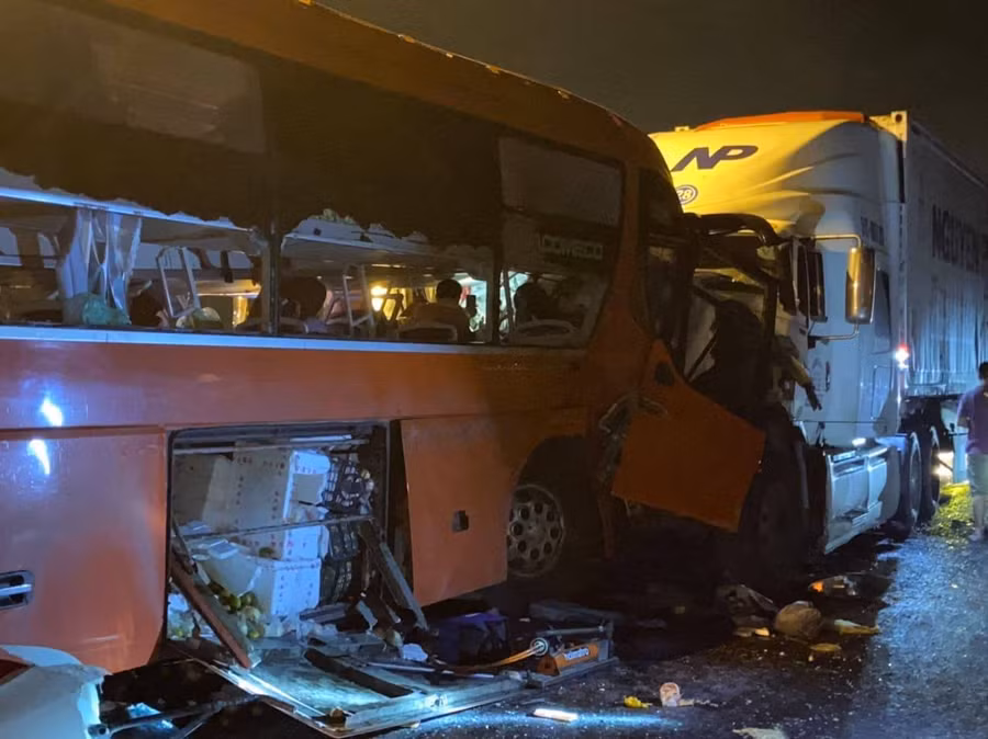 Hiện trường vụ tai nạn. Ảnh: Công an.