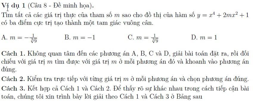 Lưu ý khi ra đề trắc nghiệm và ôn tập Toán thi THPT quốc gia ảnh 1 Lưu ý khi ra đề trắc nghiệm và ôn tập Toán thi THPT quốc gia ảnh 1