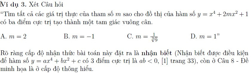 Lưu ý khi ra đề trắc nghiệm và ôn tập Toán thi THPT quốc gia ảnh 5 Lưu ý khi ra đề trắc nghiệm và ôn tập Toán thi THPT quốc gia ảnh 5