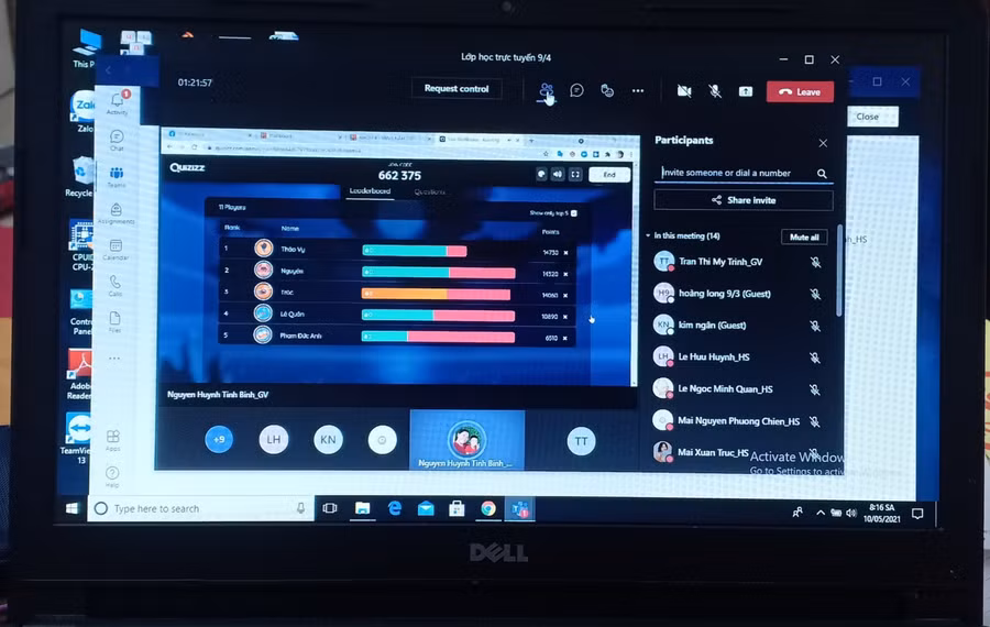 Trường THCS Lê Thánh Tôn (quận Hải Châu) tổ chức ôn tập trực tuyến trong thời gian HS tạm dừng đến trường.