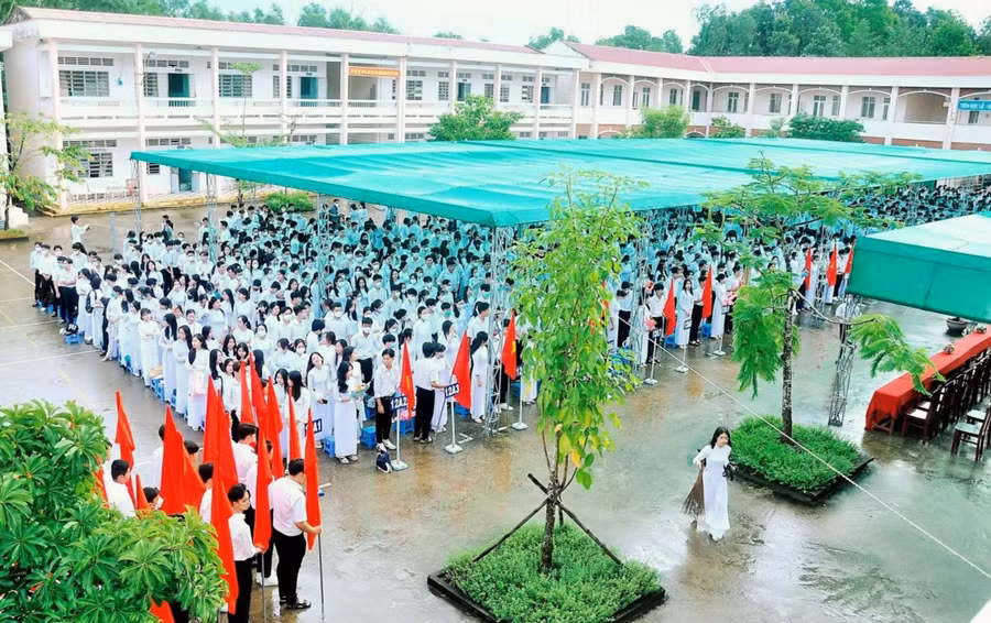 Lễ khai giảng năm học 2023 - 2024 của Trường THPT Cái Tắc (Hậu Giang). Ảnh: Website trường