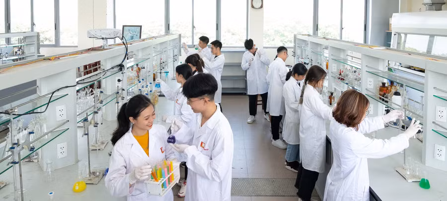 Sinh viên ĐH Bách khoa Hà Nội trong phòng thí nghiệm. Ảnh: ITN