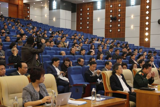 Đại biểu tham dự hội nghị tại điểm cầu Hà Nội.