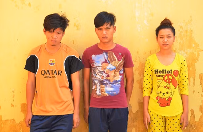 Thiện, Tâm và Ni tại cơ quan điều tra.